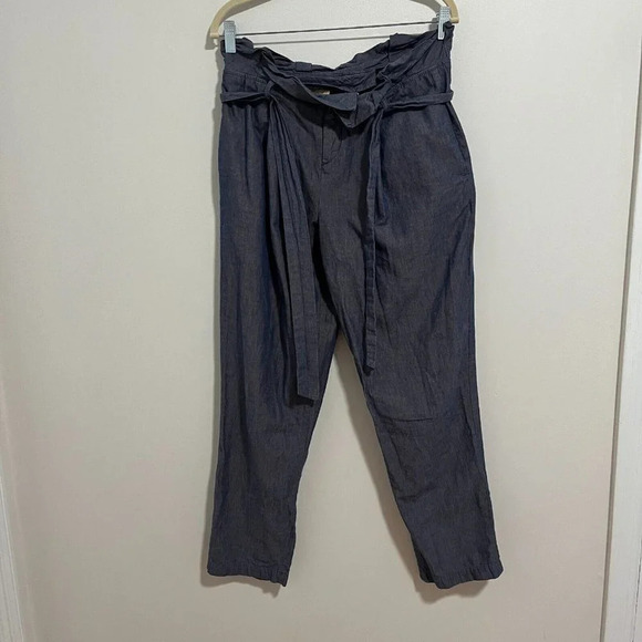 Rag & Bone Blue Chambray Paperbag Waist Pants Size 8‎ - Picture 1 of 9